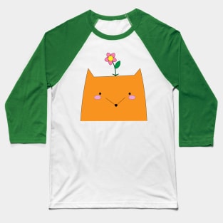 A fox cub with a flower on its head Baseball T-Shirt